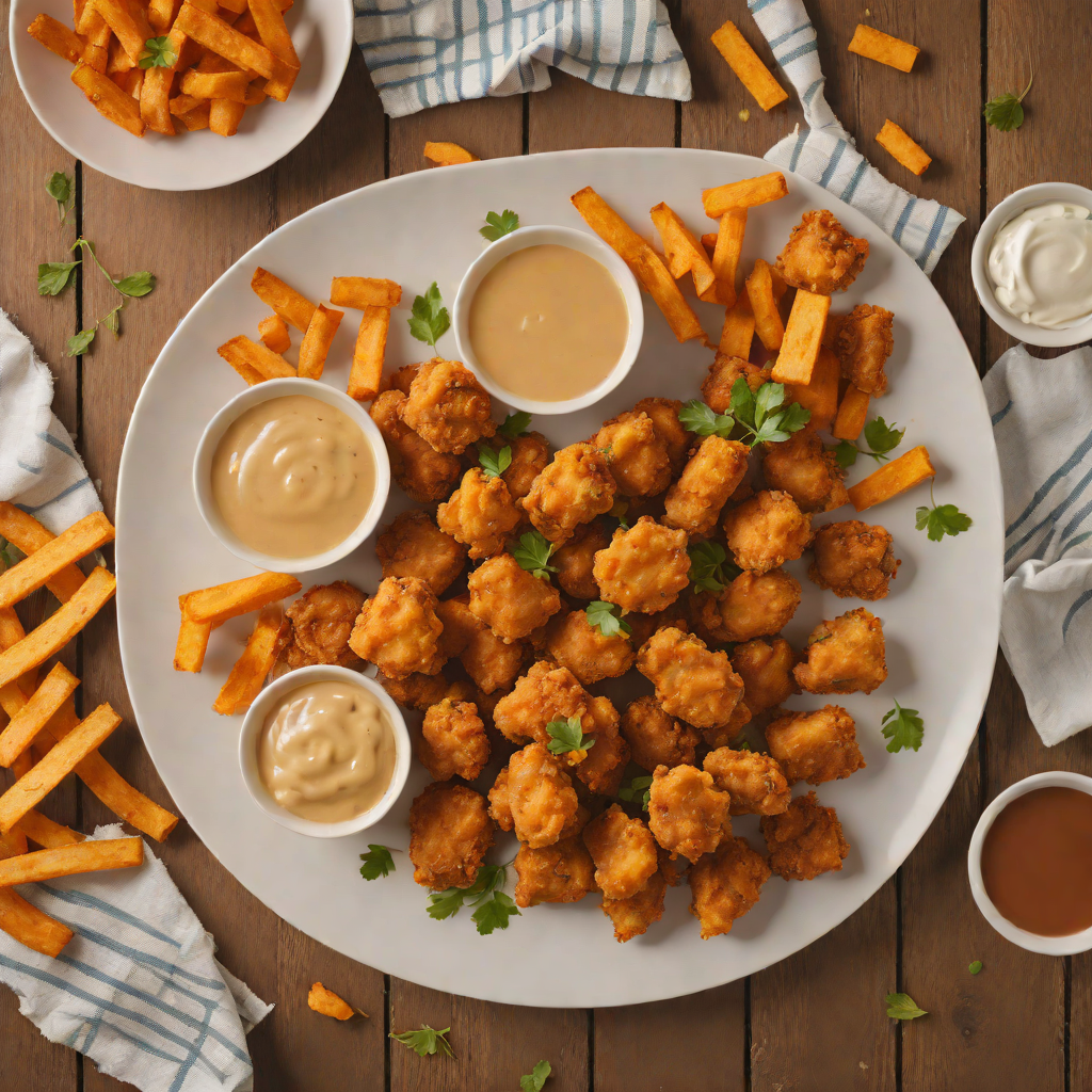 Oven-Baked Chicken Nuggets with Sweet Potato Fries