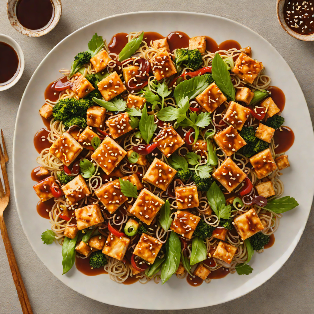 Sweet and Spicy Korean-Style Tofu Stir Fry with Gochujang Sauce