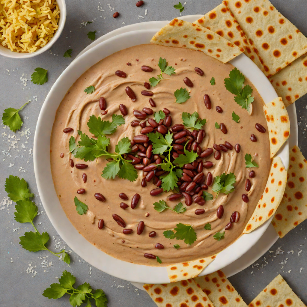 Spiced Red Bean Hummus with Herb Flatbread