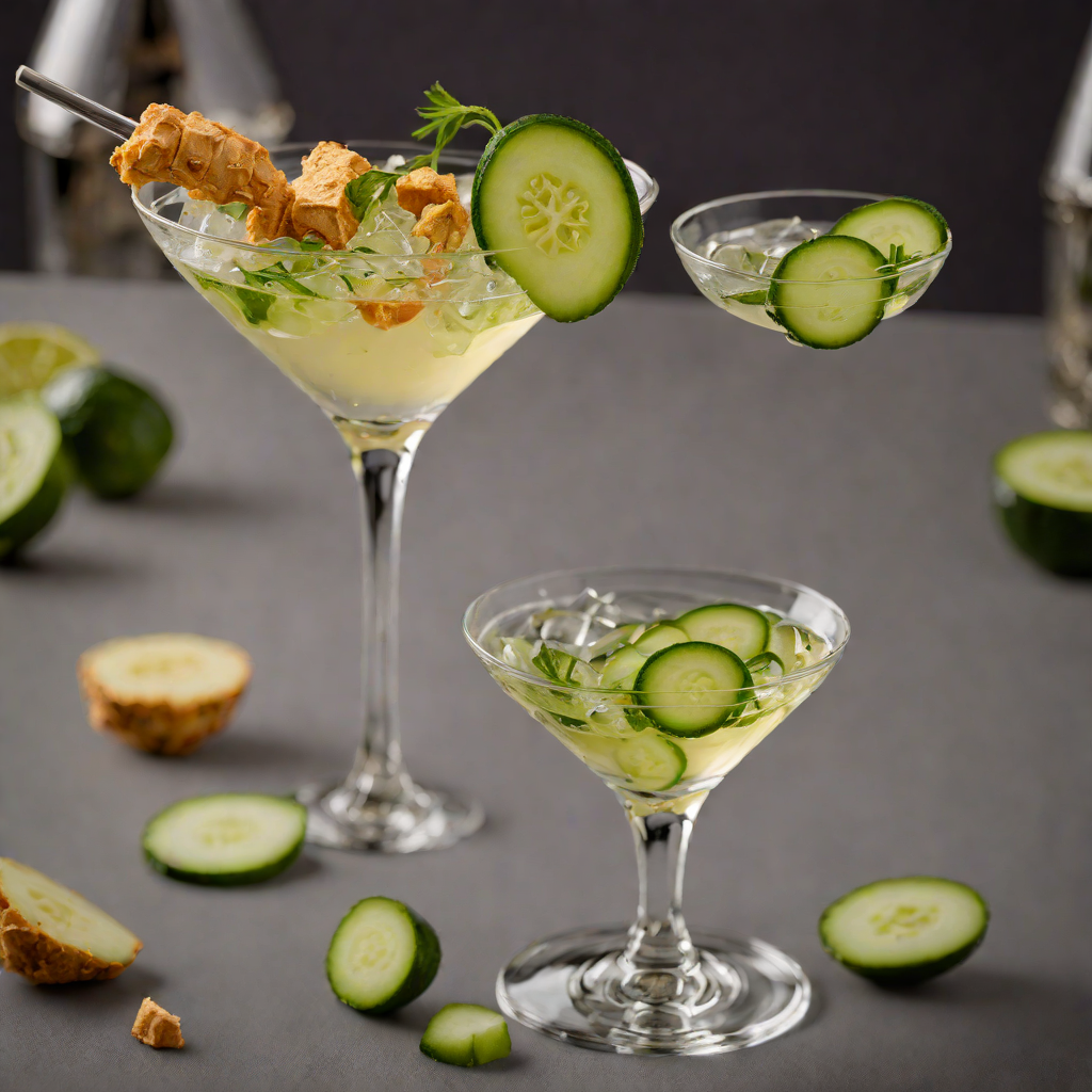 Ginger-Infused Gin Martini with Cucumber Twist