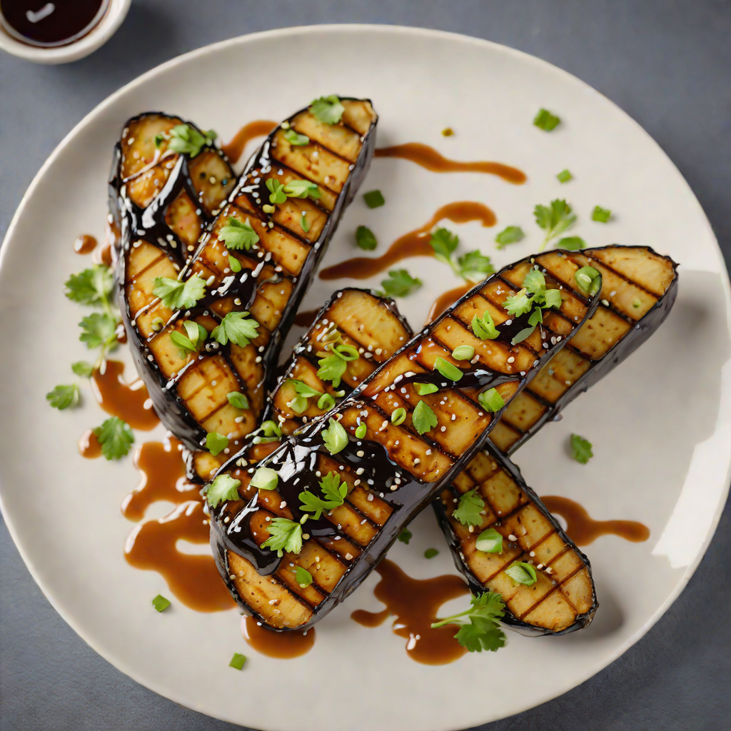 Pan-Seared Miso-Glazed Eggplant with Scallion Soy Drizzle