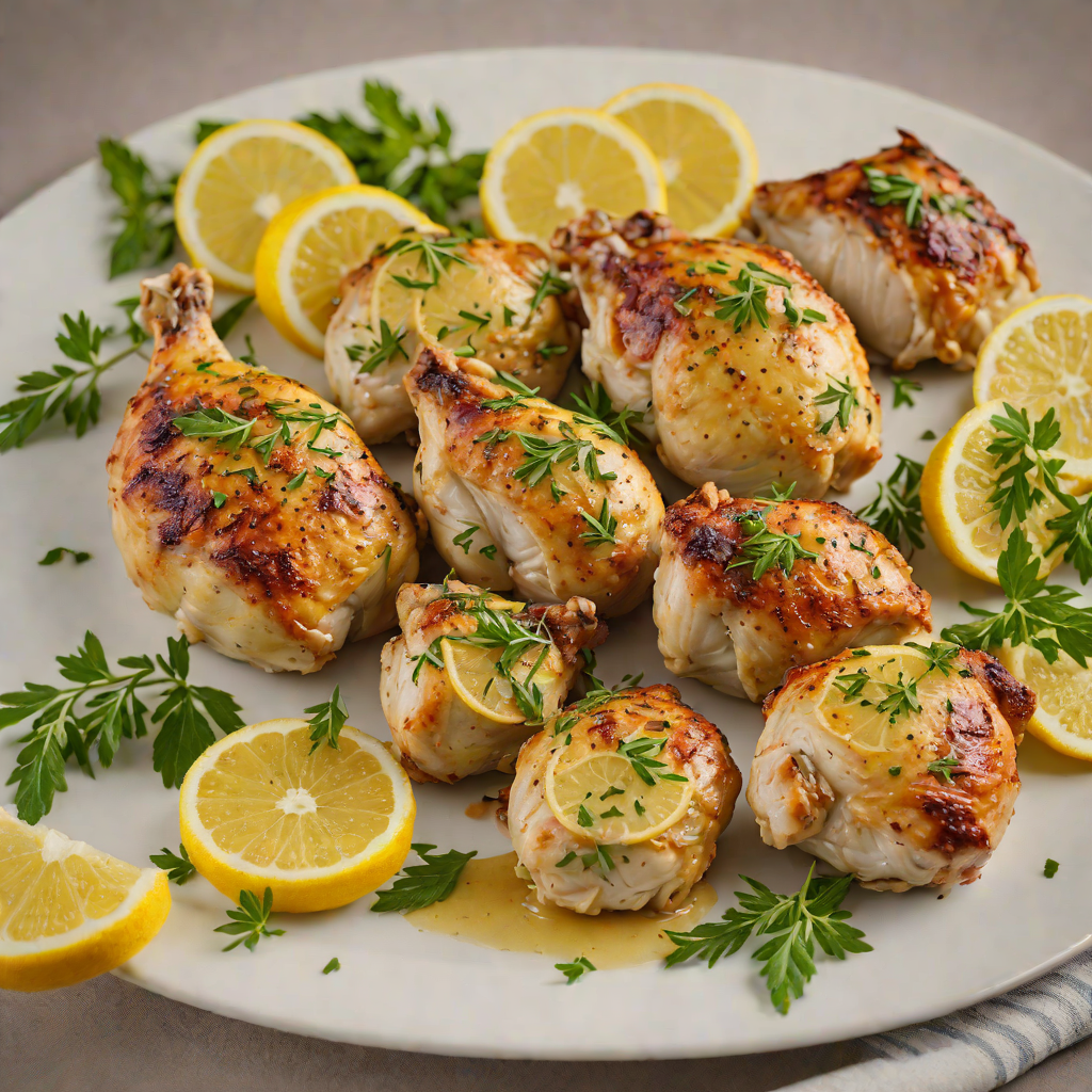 Frost-Kissed Lemon Herb Roasted Chicken Thighs