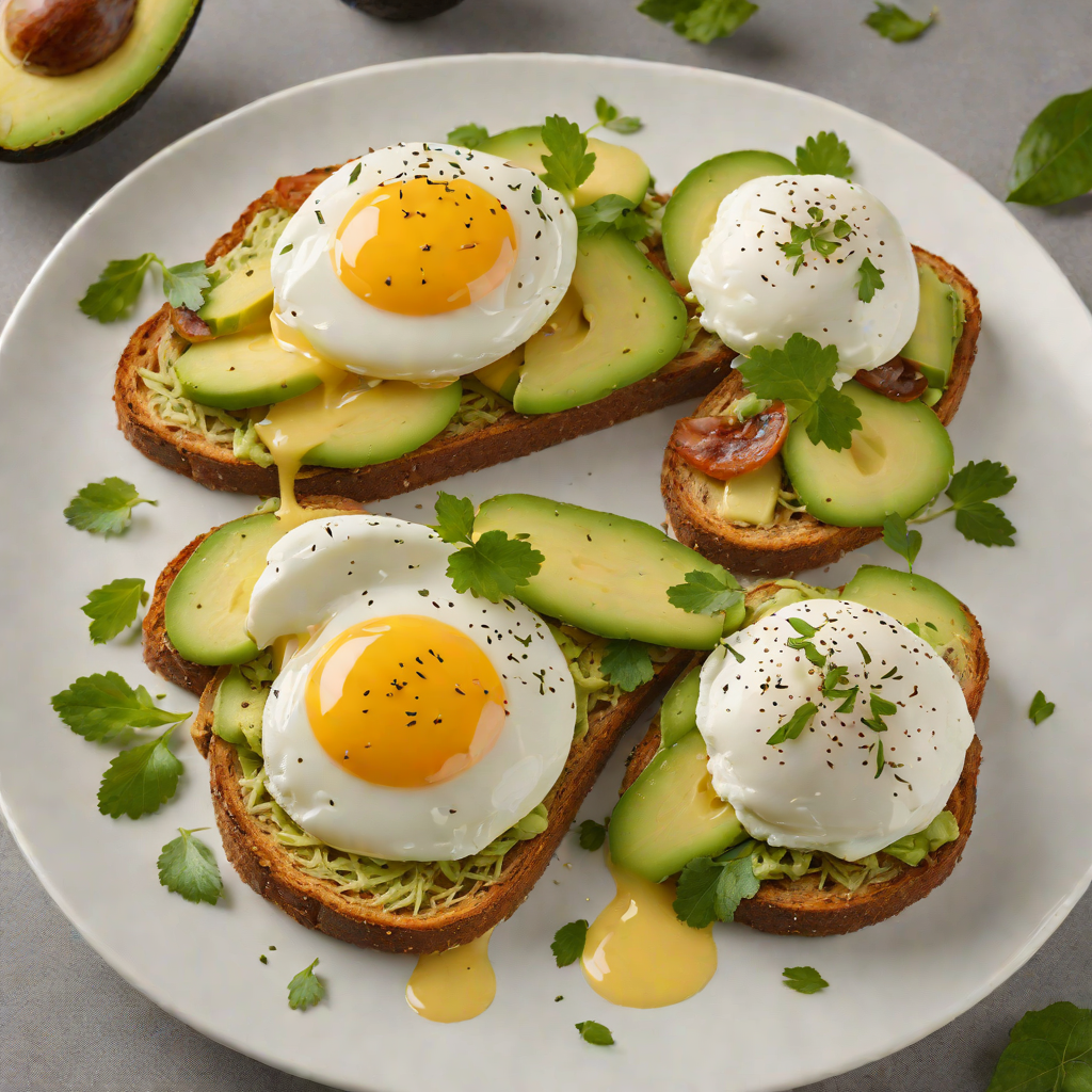 Half-and-Half Avocado Toast with Poached Egg