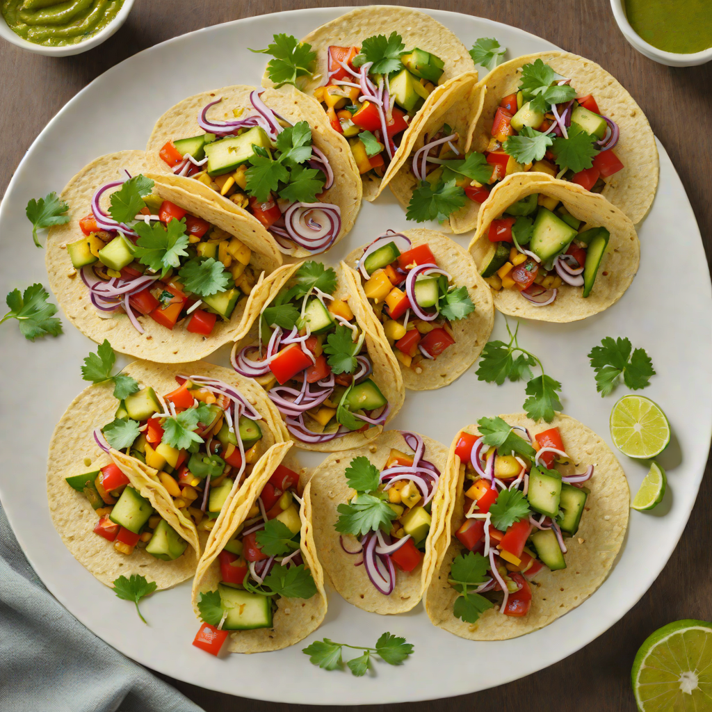 Sautéed Vegetable Tacos with Roasted Tomatillo Sauce