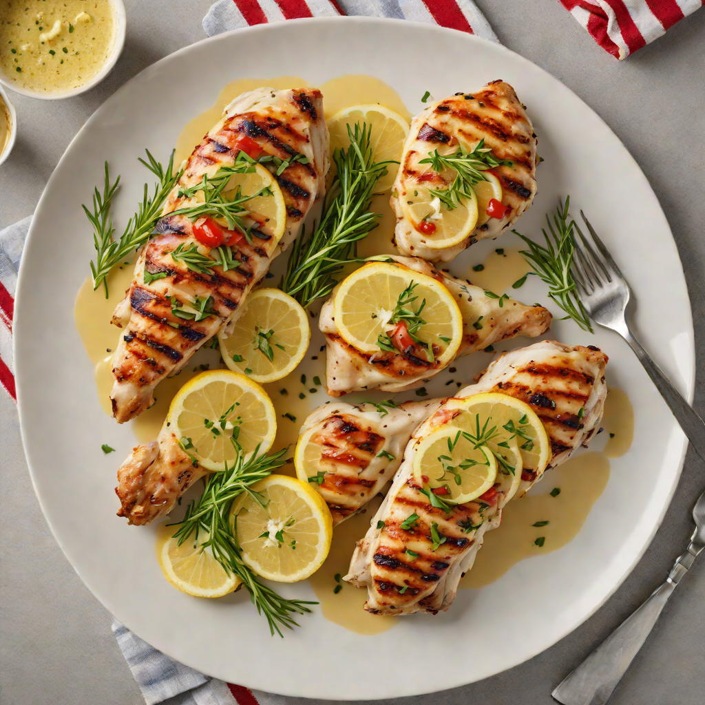 Grilled Lemon-Rosemary Chicken with Herb Sauce