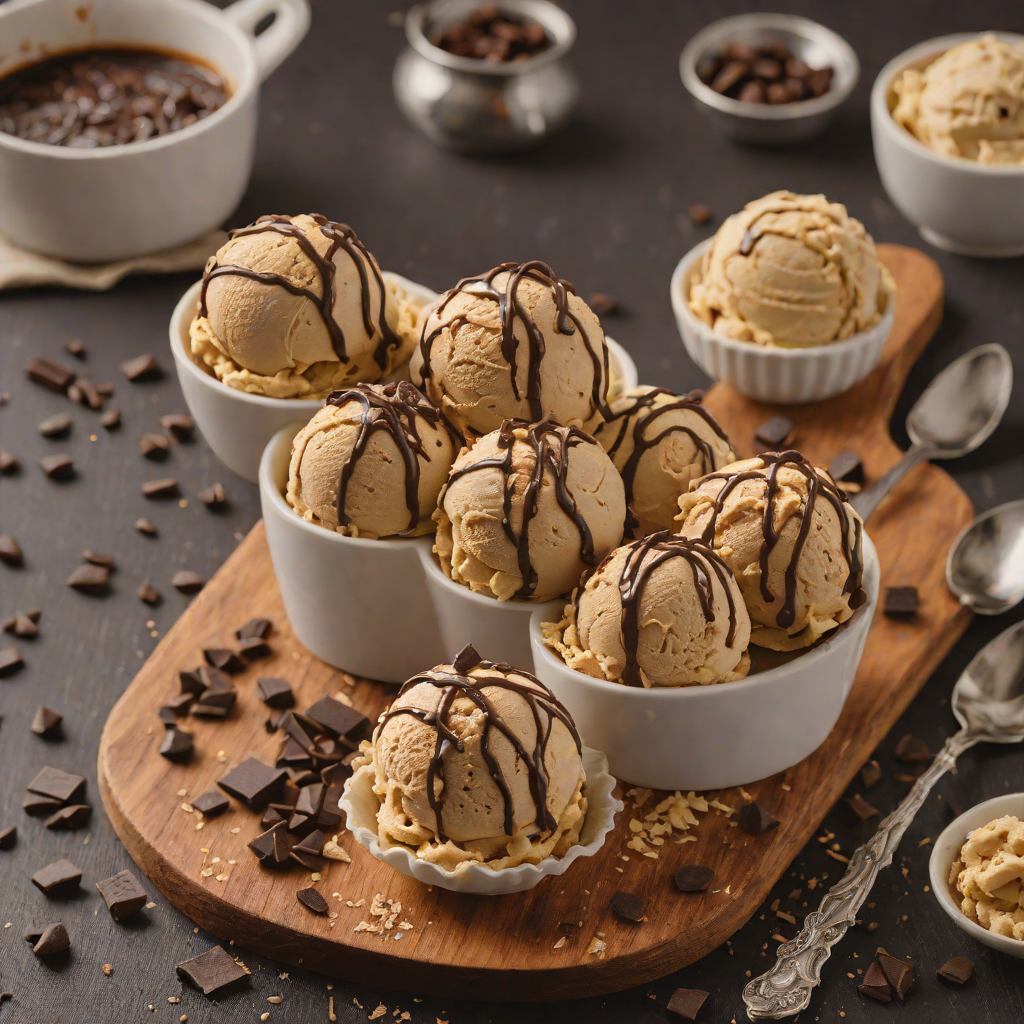 No-Churn Espresso Swirl Ice Cream with Dark Chocolate Chunks