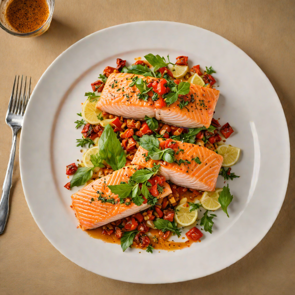 Italian-Style Pan-Roasted Salmon with Sun-Dried Tomato Pesto