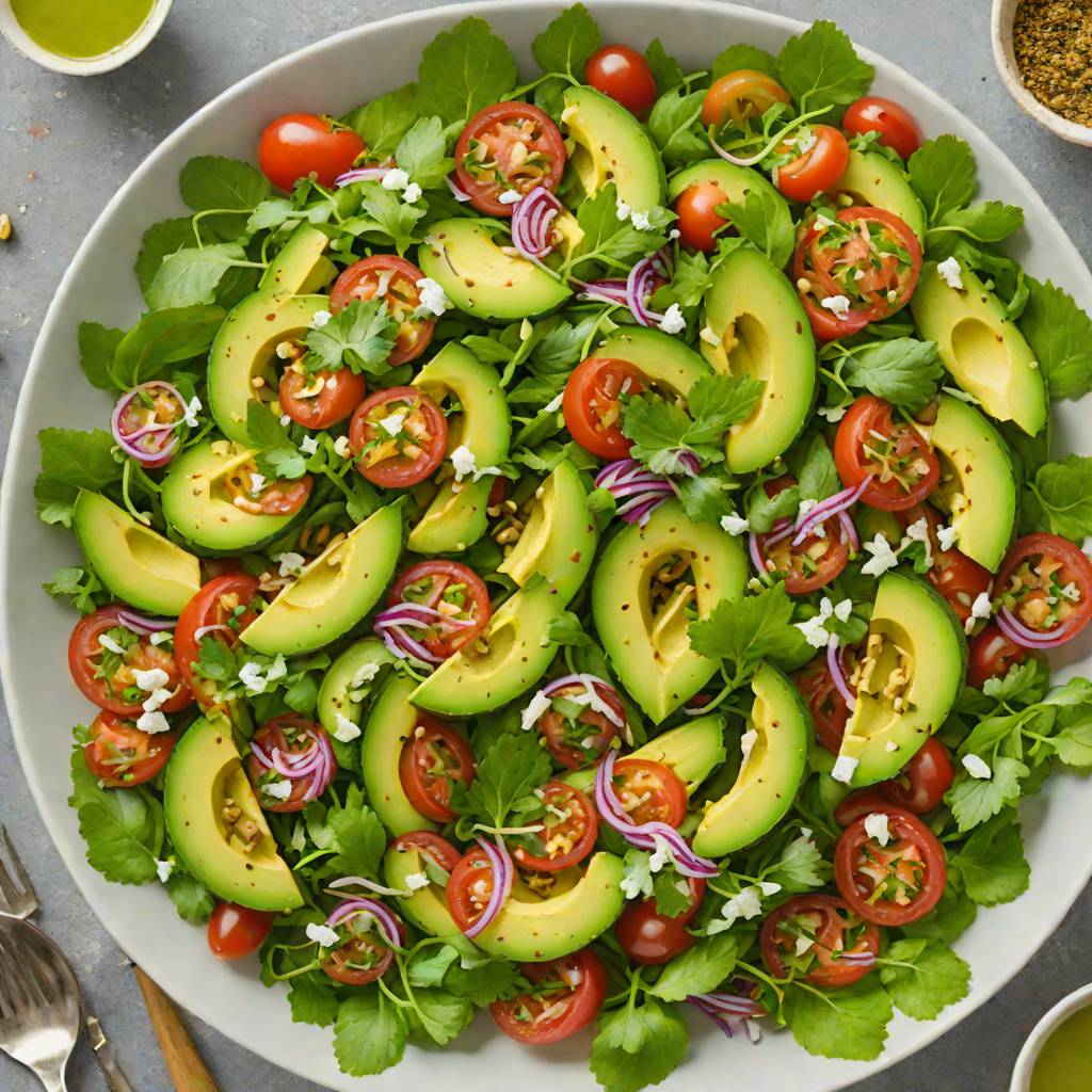 Grilled Tomatillo and Avocado Salad with Cilantro Lime Dressing