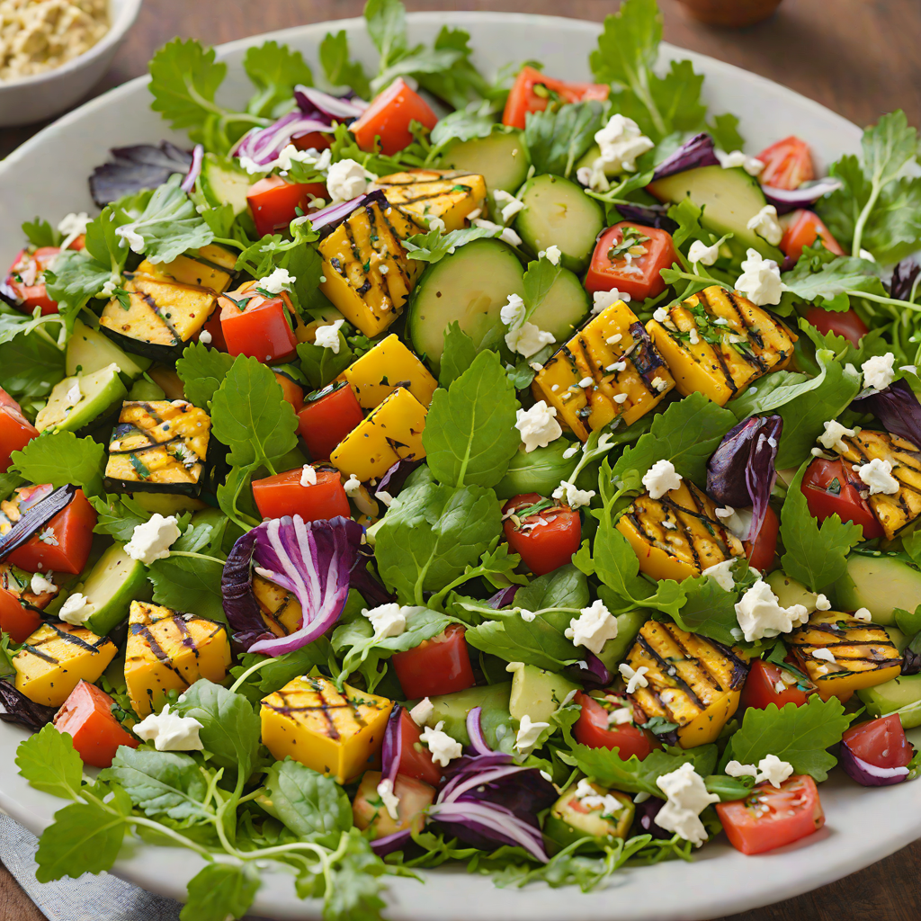 Grilled Vegetable and Queso Fresco Salad with Cilantro-Lime Dressing