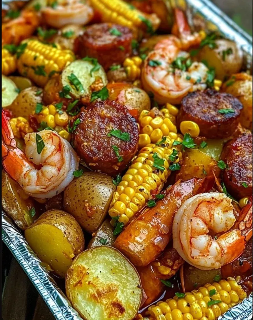 Smoked Shrimp and Potatoes with Herb Butter