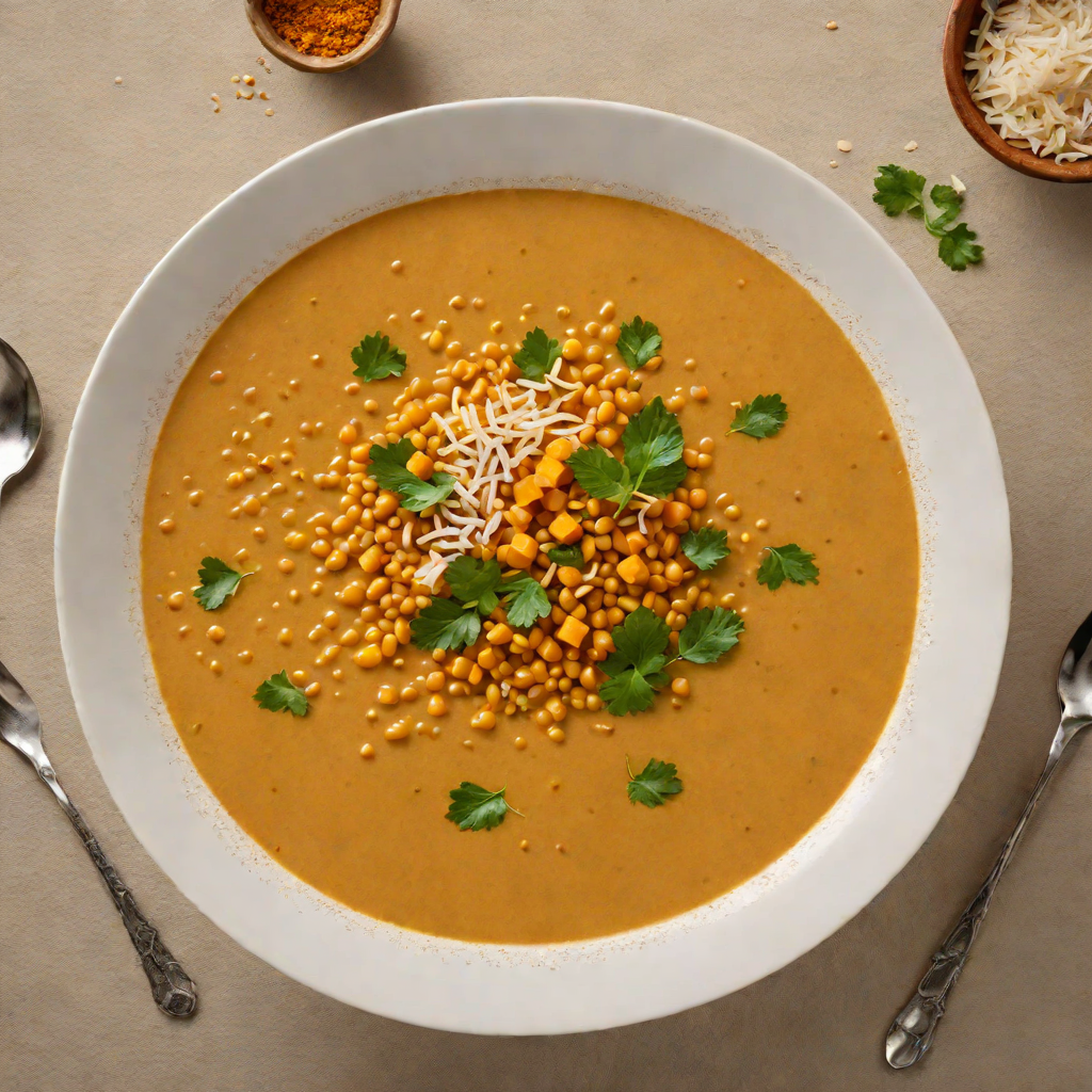 Spiced Red Lentil Soup with Coconut and Turmeric
