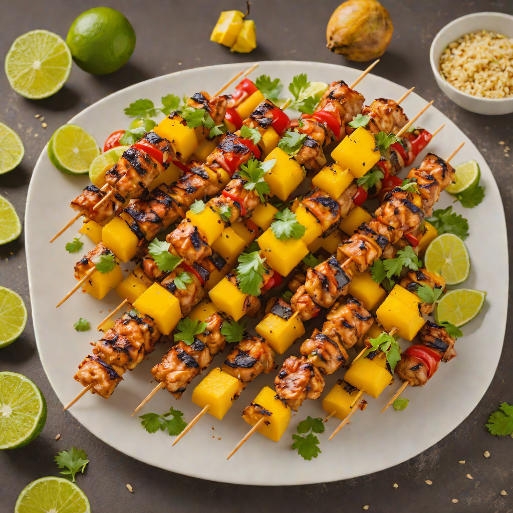 Sweet-Spiced Caribbean Mango Chicken Skewers