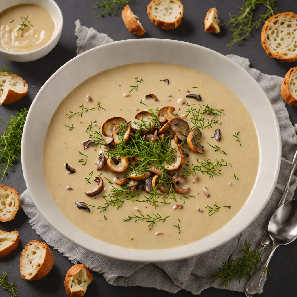 French-Inspired Mushroom and Thyme Cream Soup