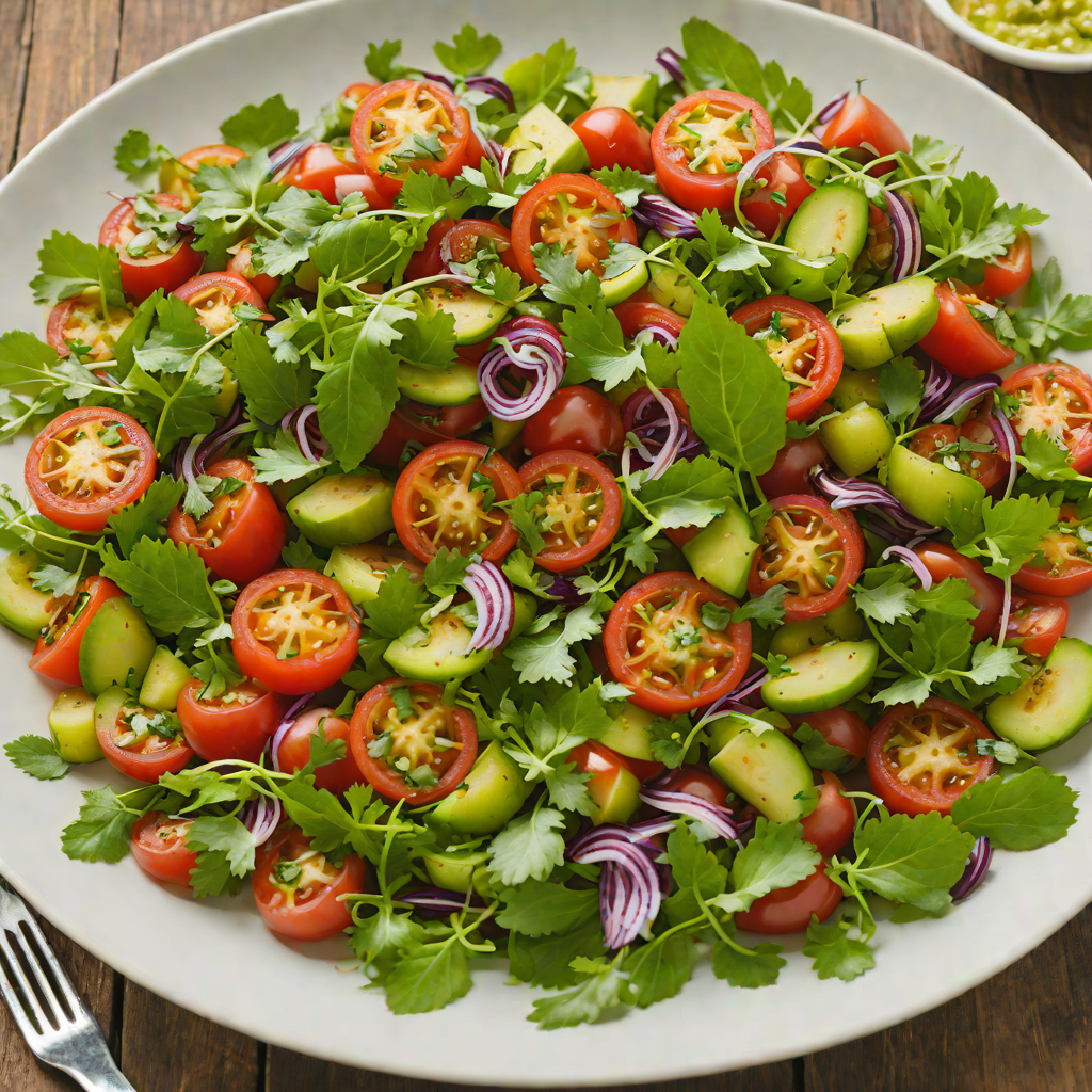 Charred Tomato and Tomatillo Salad with Cilantro Dressing