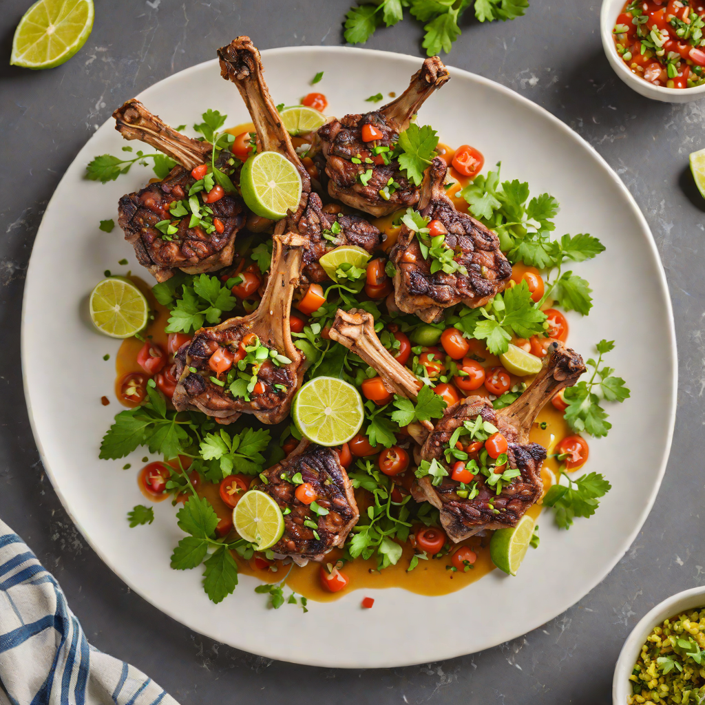 Bush-Spiced Lamb Chops with Finger Lime Salsa