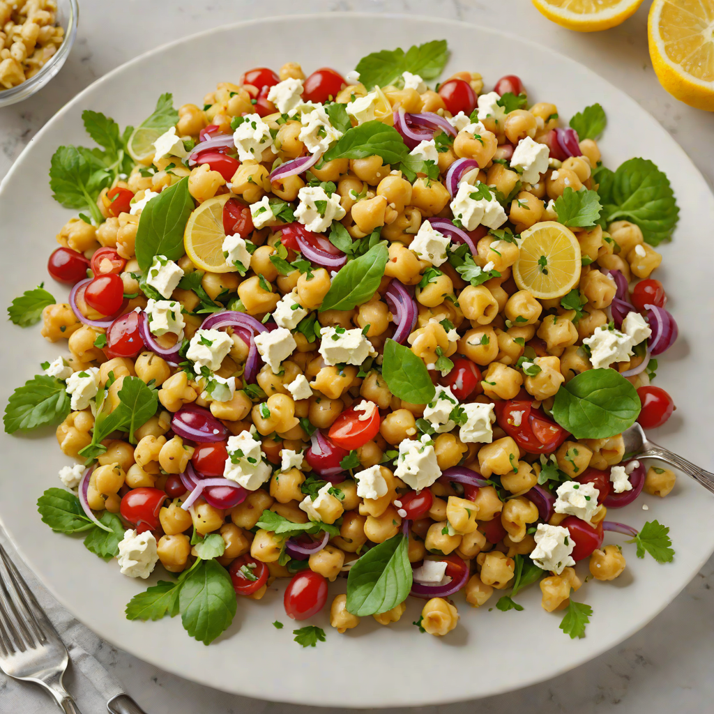 Lemon-Infused Mediterranean Chickpea Salad with Feta