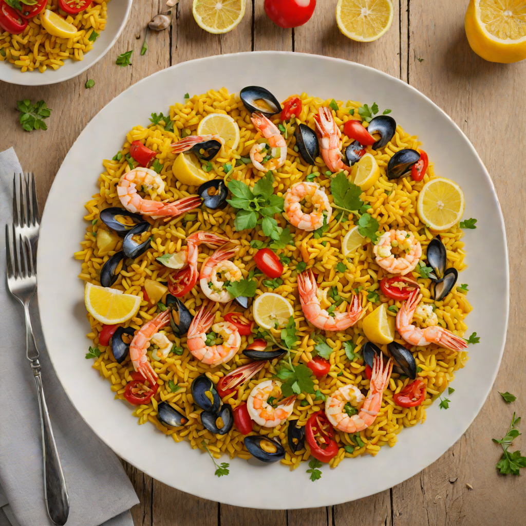 Baked Seafood Paella with Saffron