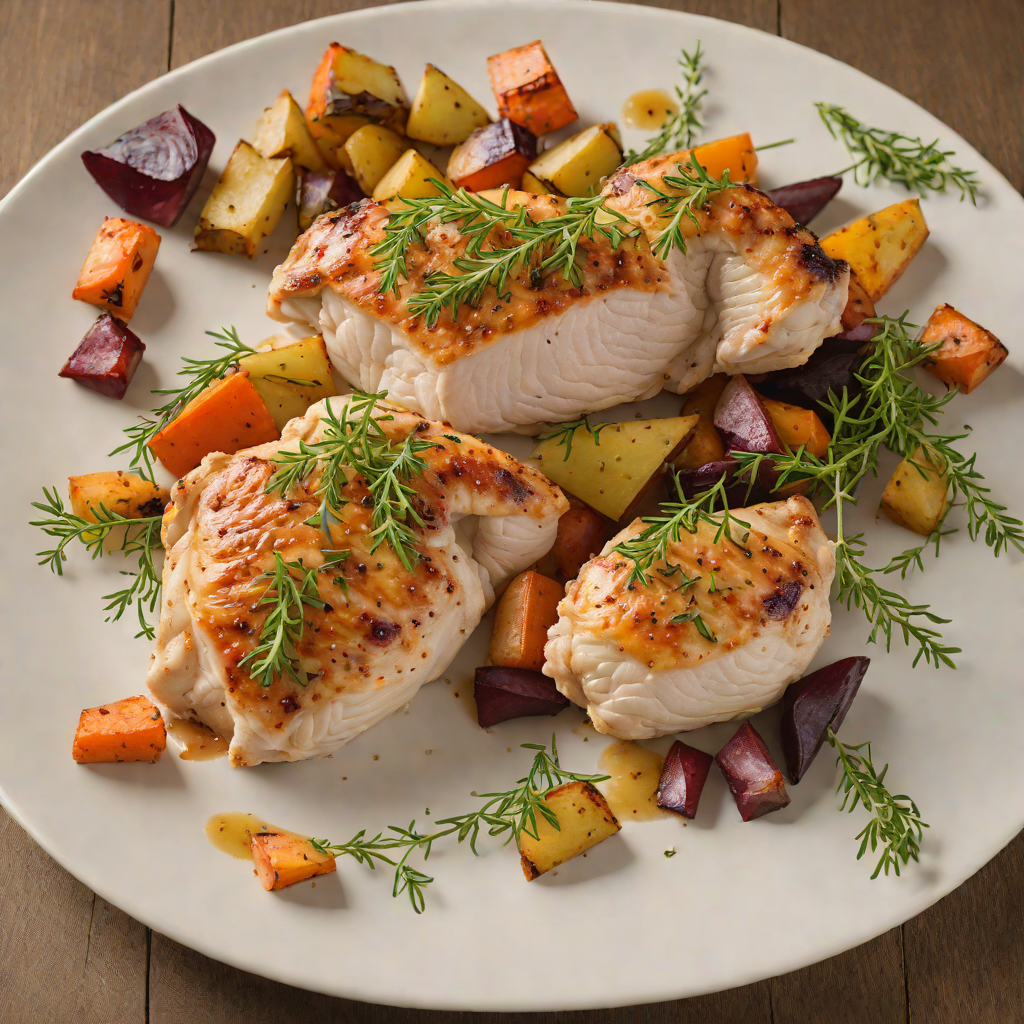 Pan-Seared Chicken with Thyme and Roasted Root Vegetables