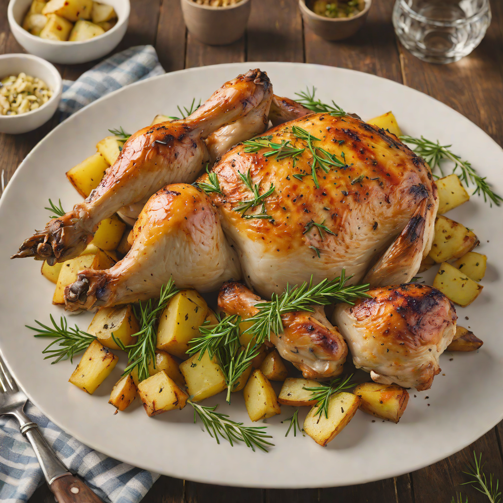 One-Pan Roasted Chicken with Garlic and Rosemary Potatoes