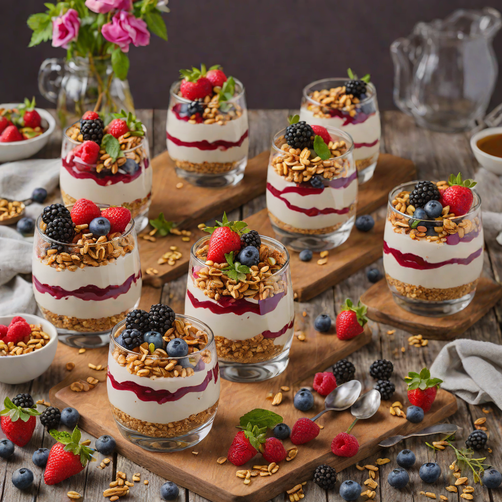 No-Bake Berry Cheesecake Parfaits with Honey Granola