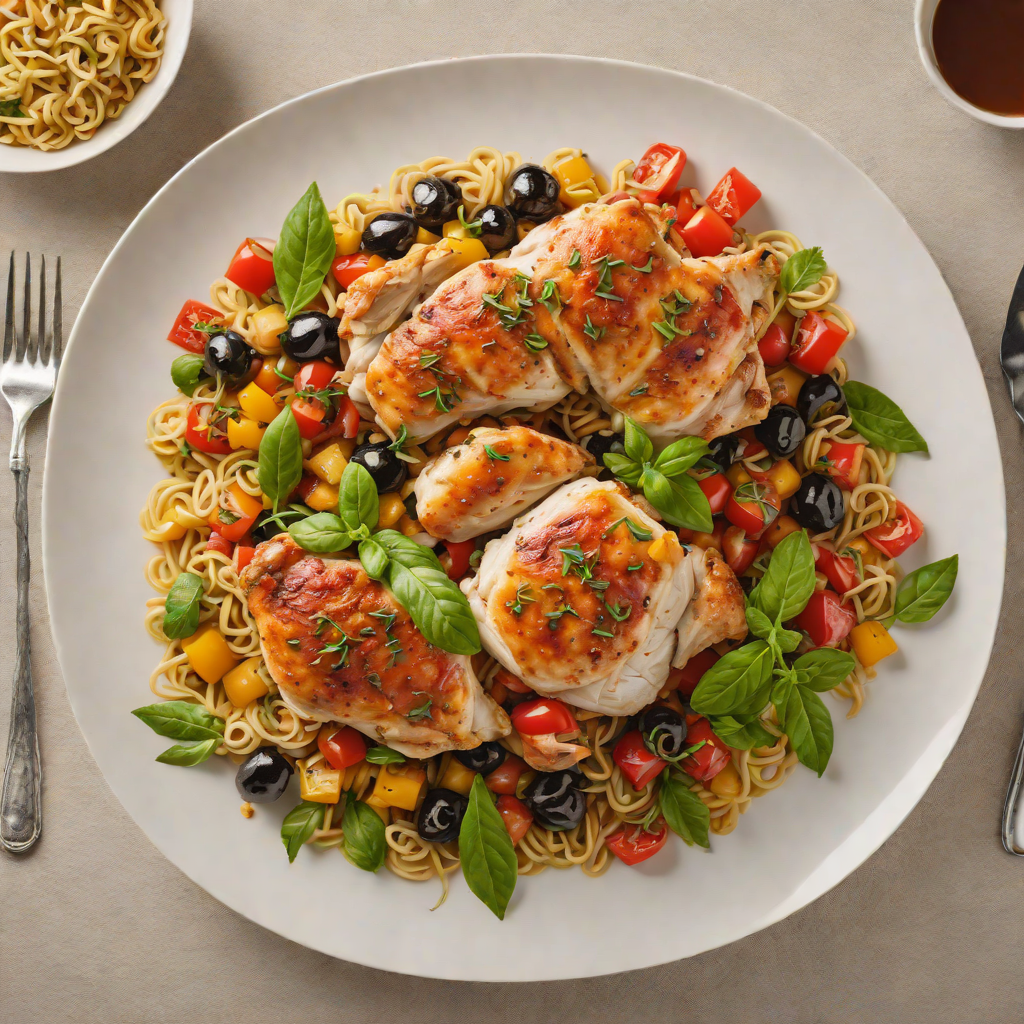 Pan-Roasted Chicken with Mediterranean Olive and Tomato Ragout