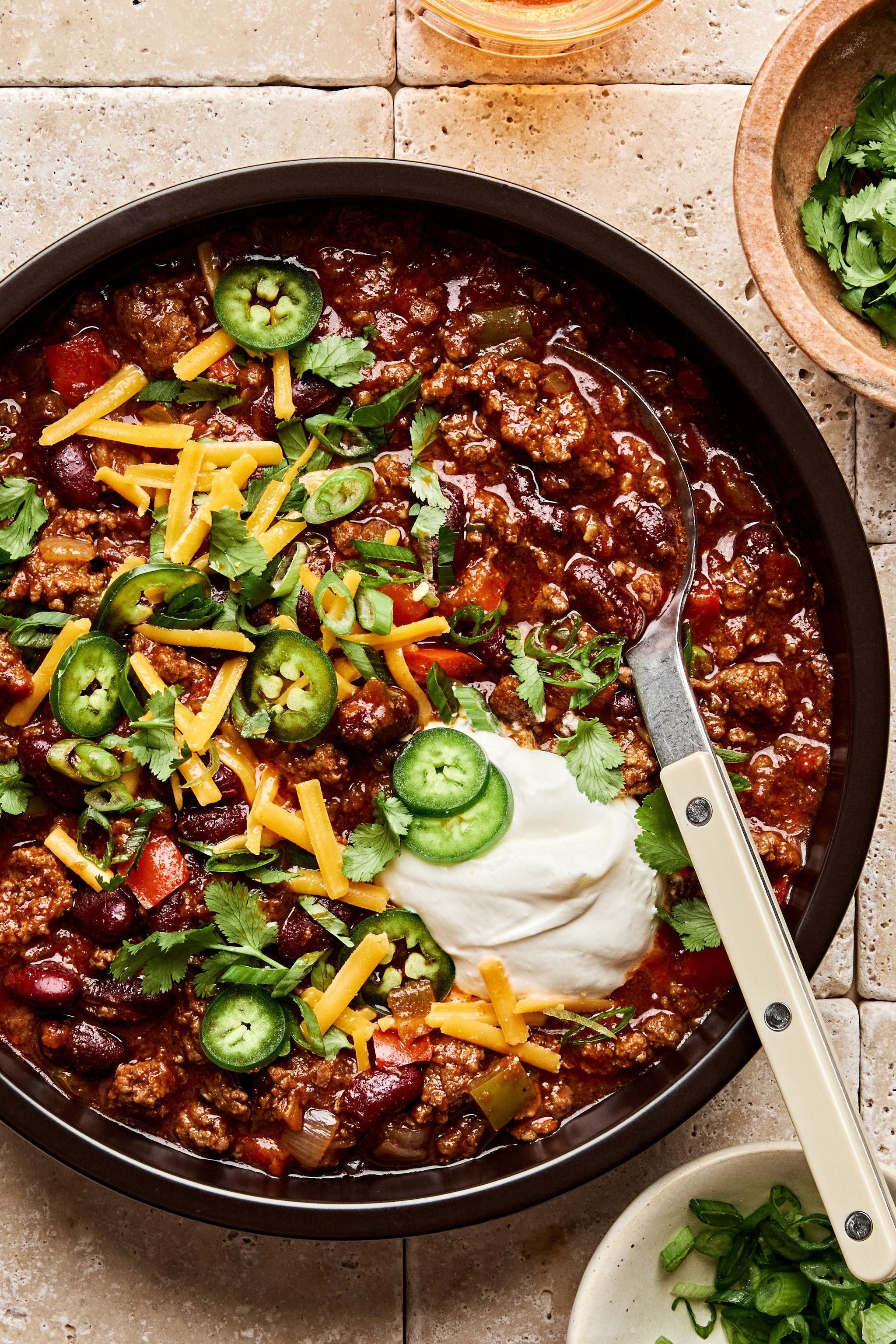 Slow-Cooked Spiced Beef Chili with Black Beans and Chipotle