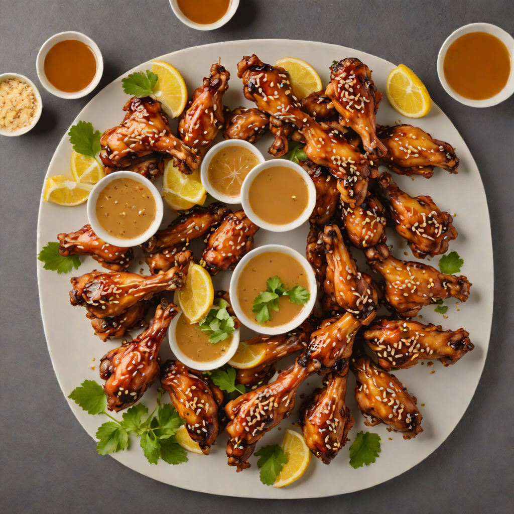 Honey-Sesame Glazed Chicken Wings with Citrus Dipping Sauce
