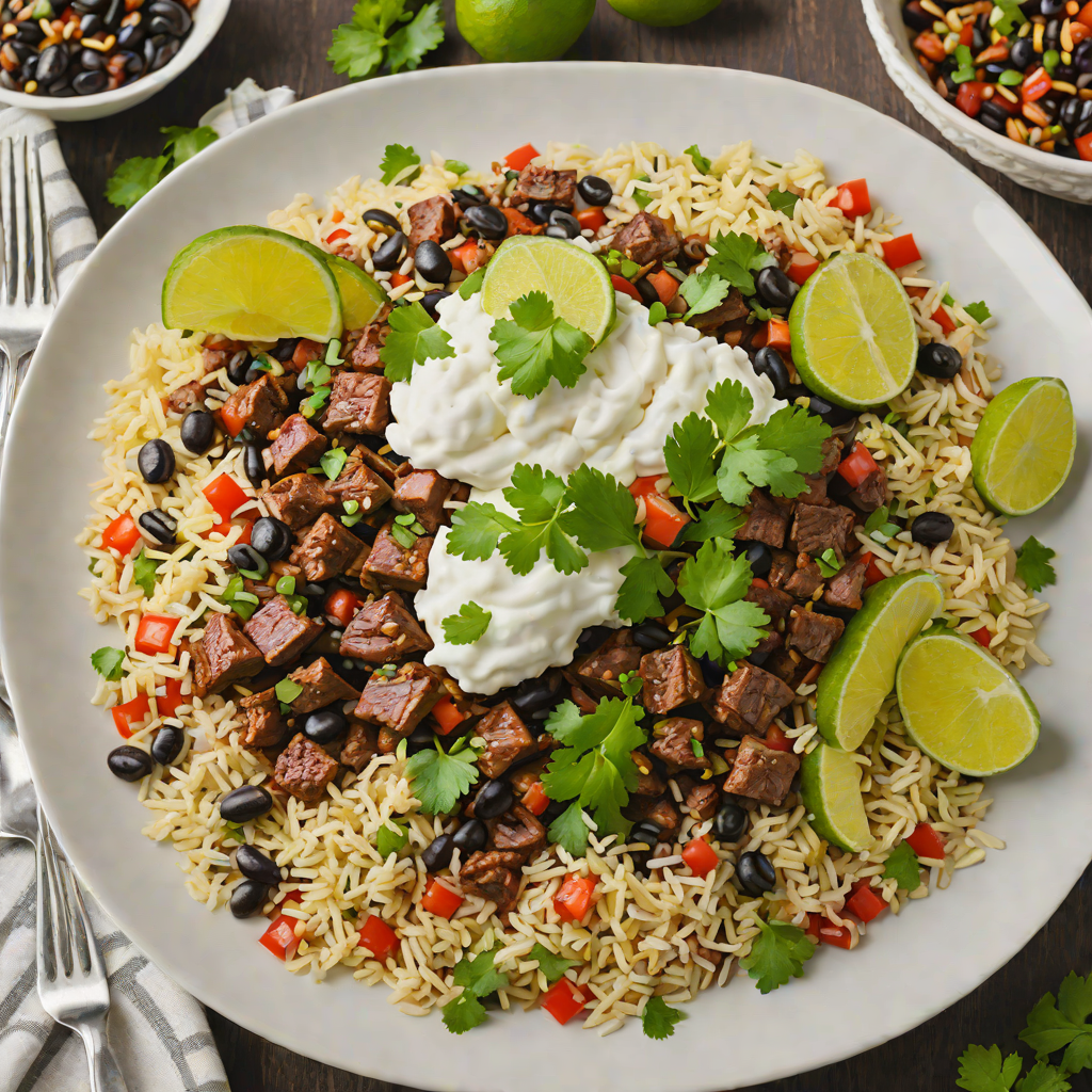Tex-Mex Beef and Black Bean Skillet with Cilantro Lime Rice
