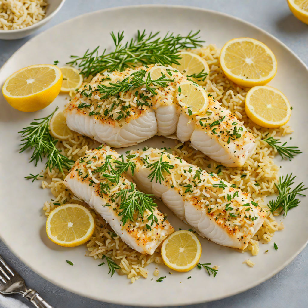 Baked Lemon-Garlic Cod with Herb Parmesan Crust