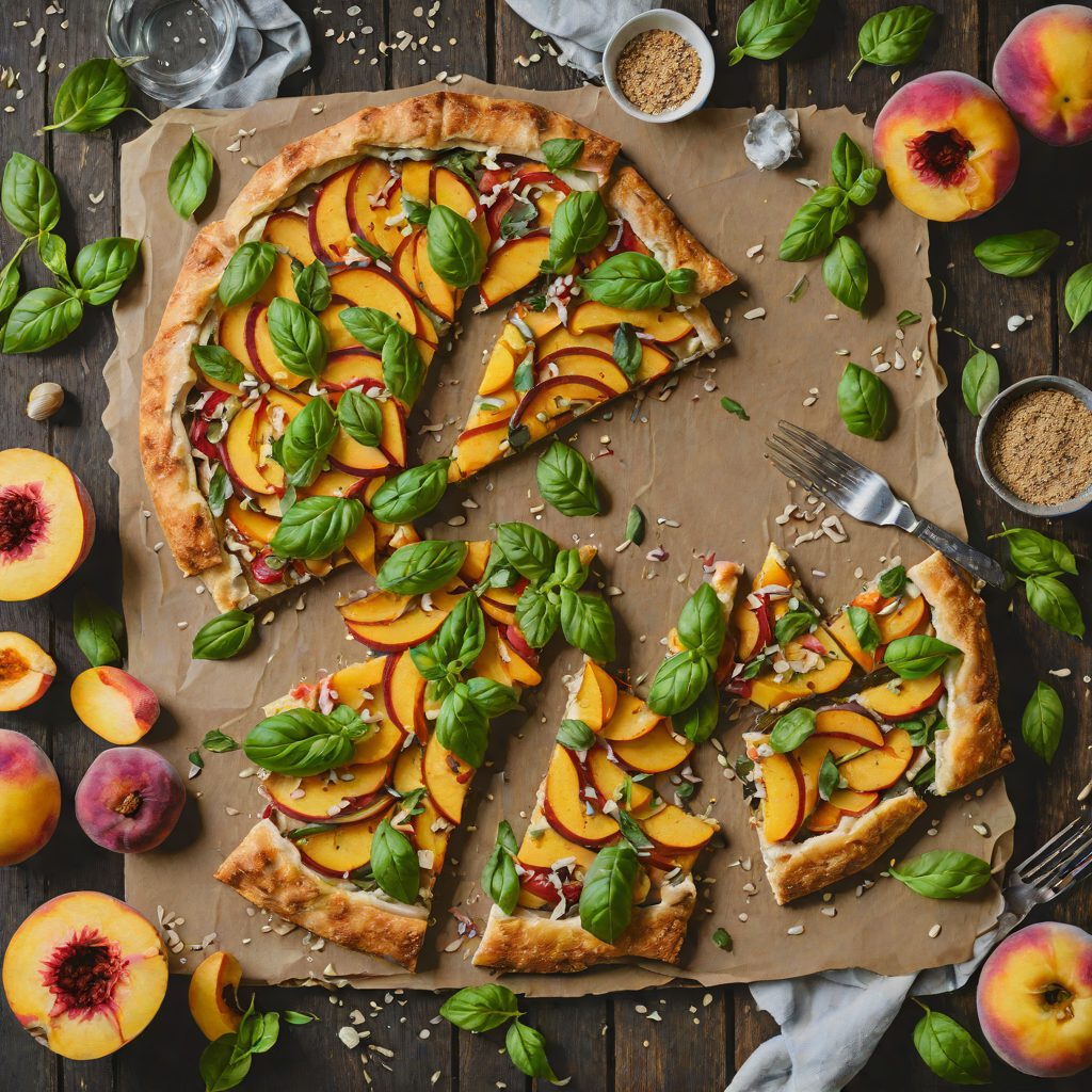 Peach and Basil Sheet Pan Galette