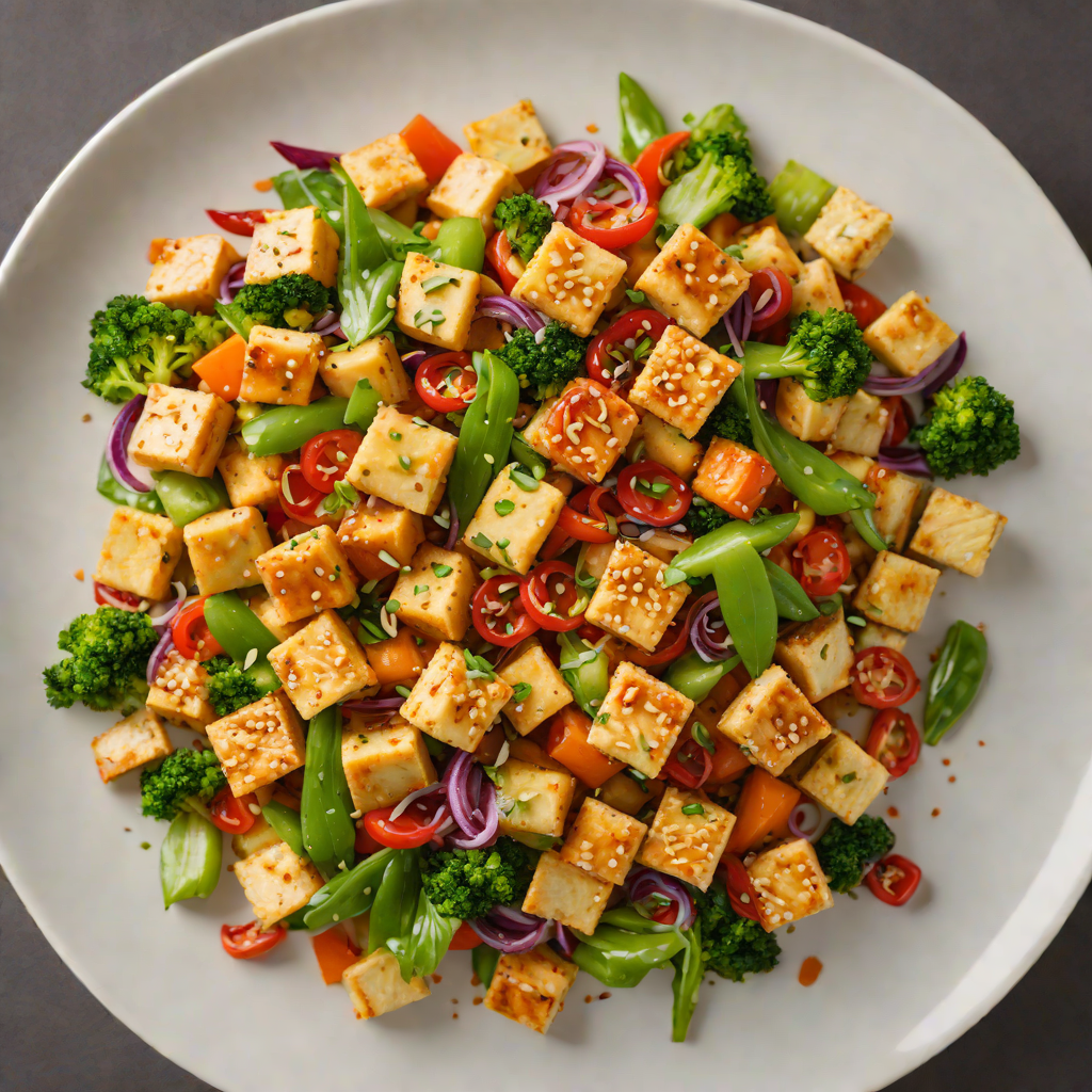 Quick Stir-Fried Tofu and Vegetables with Garlic and Ginger