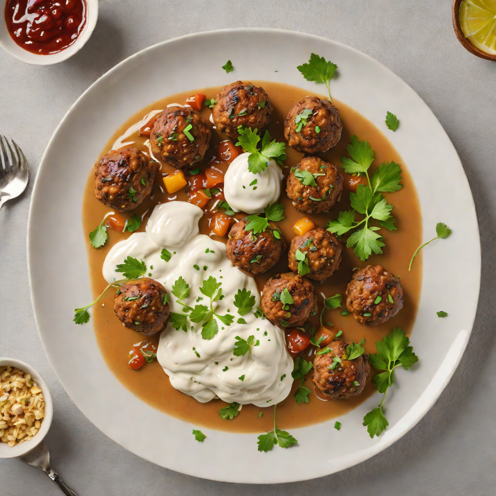 Bush-Spiced Lamb Meatballs with Finger Lime Yogurt Sauce