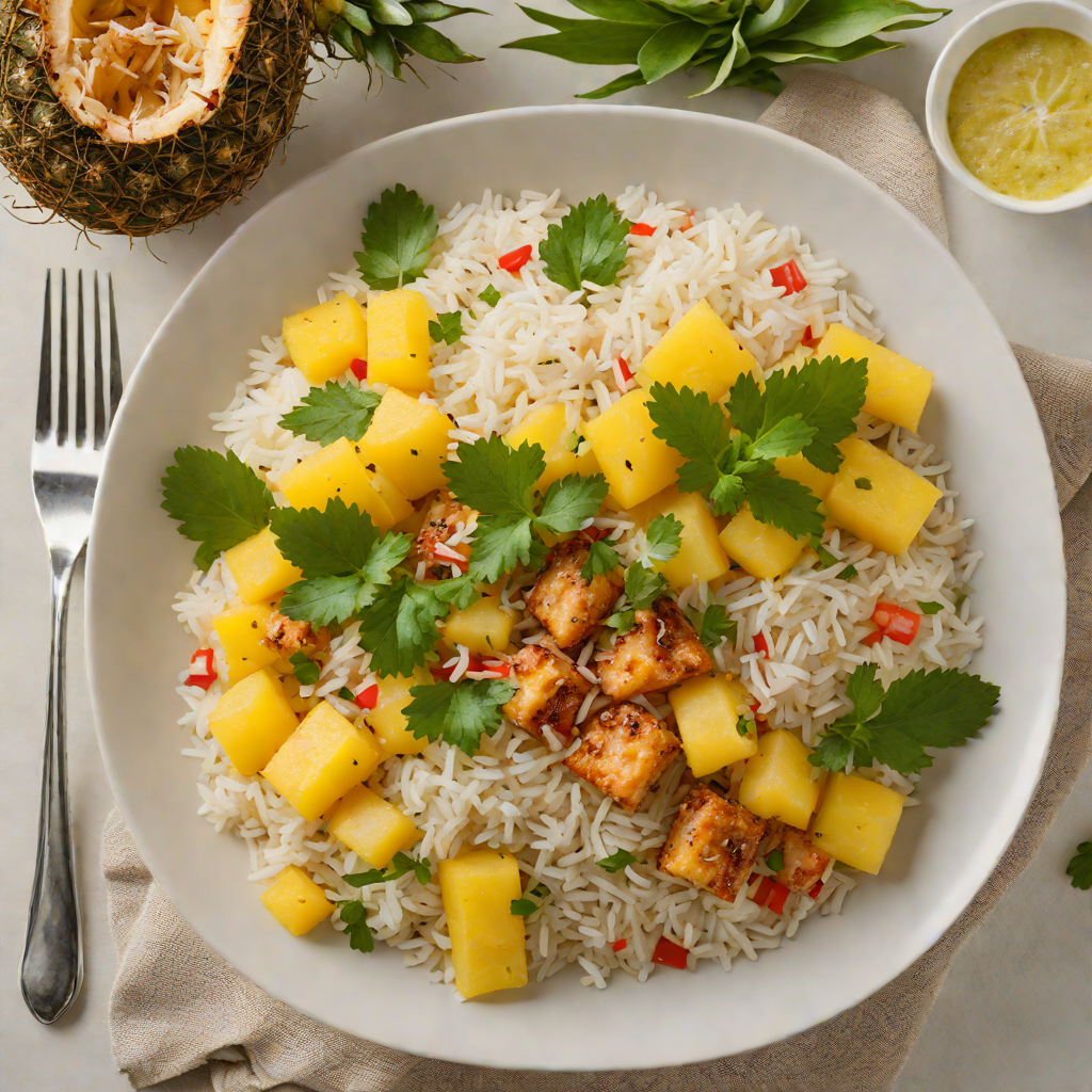 Tiki-Style Coconut Pineapple Rice Bowl
