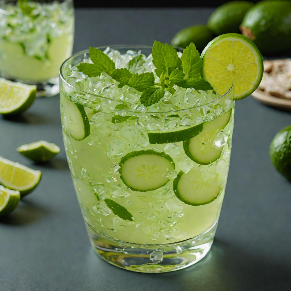 Chilled Cucumber-Mint Gimlet with Lime and Gin