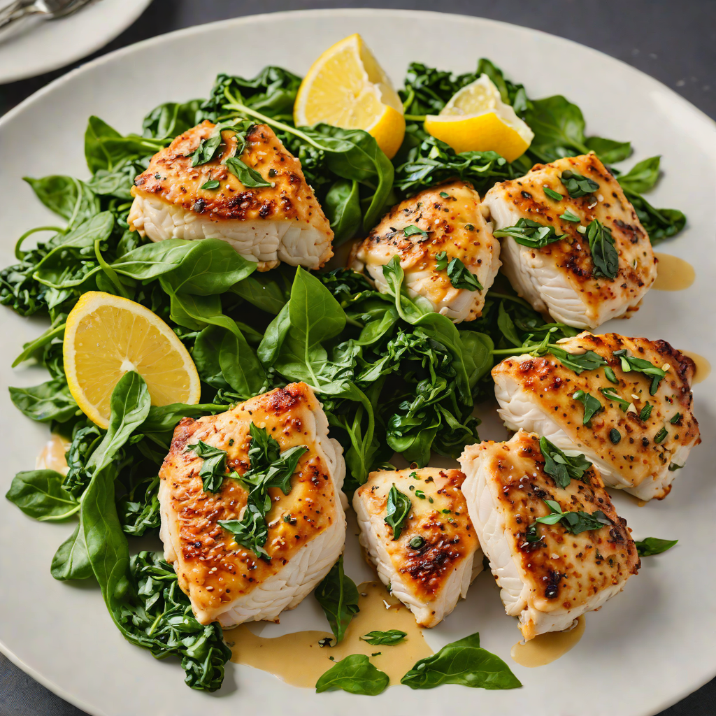 Seared Lemon-Herb Chicken Thighs with Sautéed Spinach