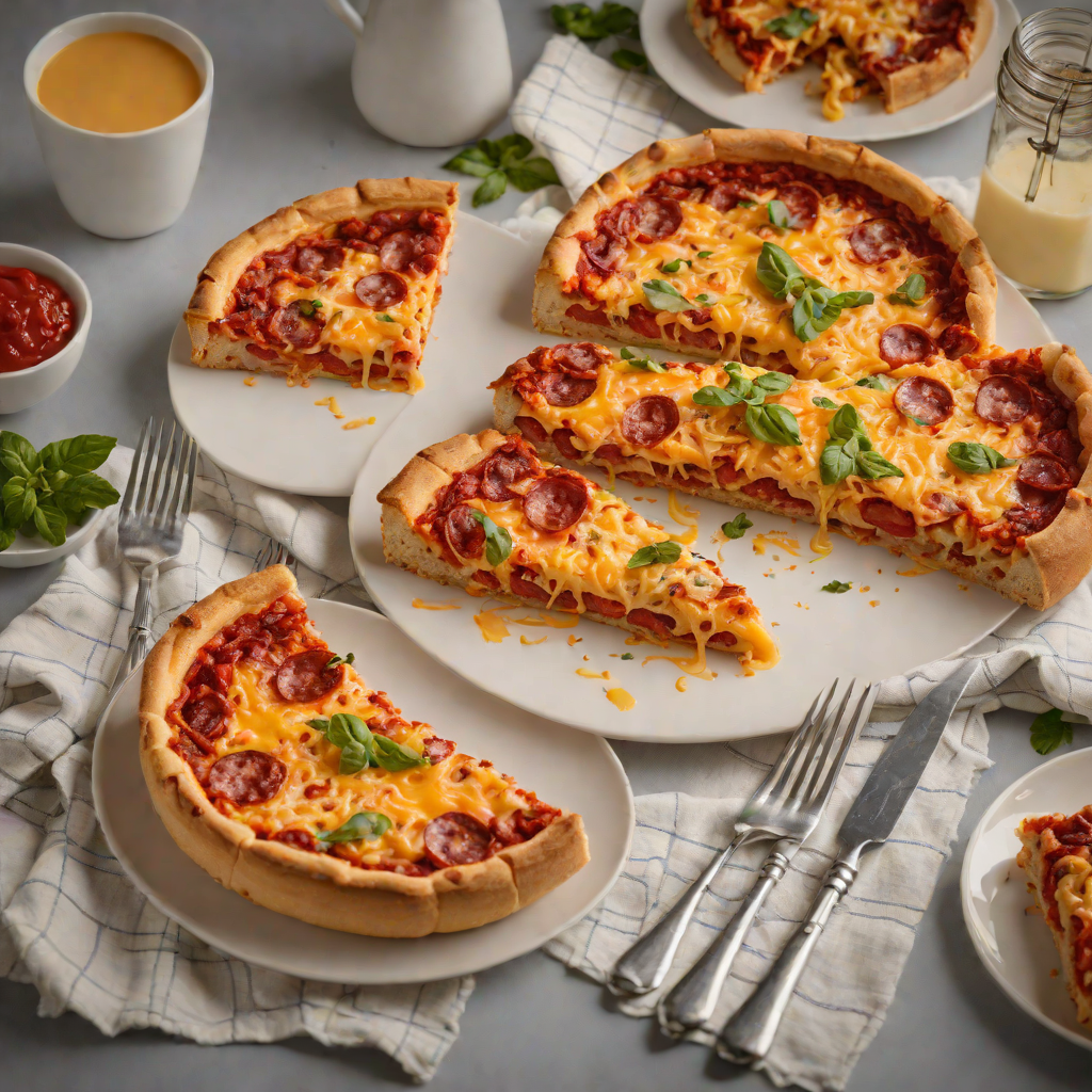 Detroit-Style Deep Dish Pepperoni Pizza with Cheddar Cheese