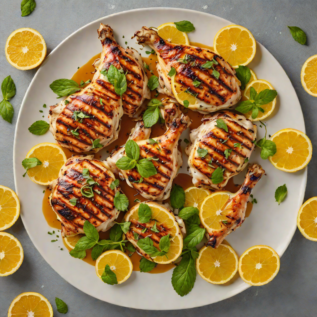 Half-and-Half Grilled Chicken with Citrus-Mint Marinade