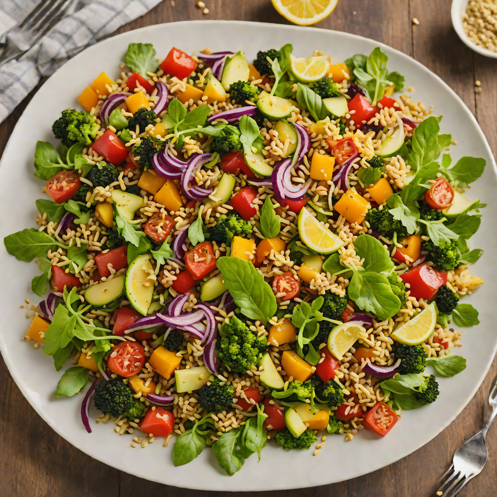 Half-Roasted Vegetable and Quinoa Salad with Lemon Tahini Dressing