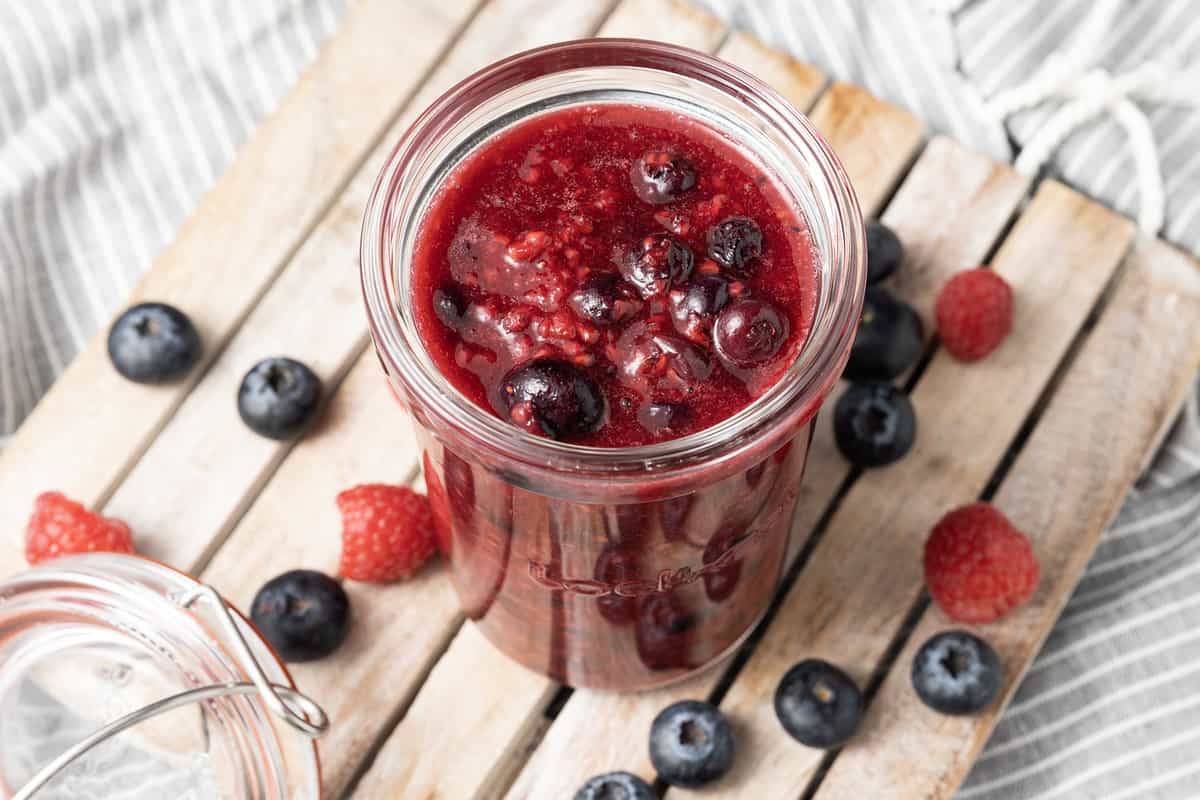 Surprise Berry Compote with Vanilla Bean Crème