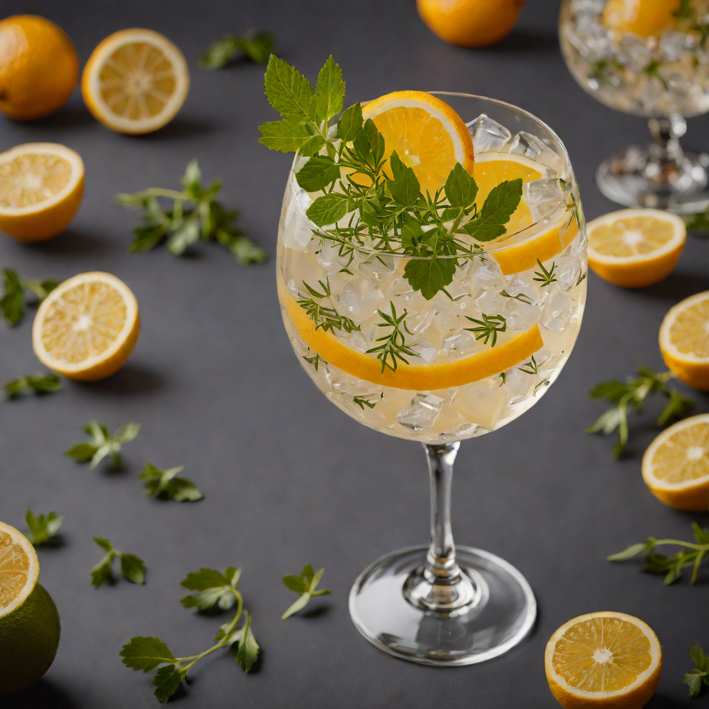 Shaken Citrus-Infused Gin Cocktail with Fresh Herbs