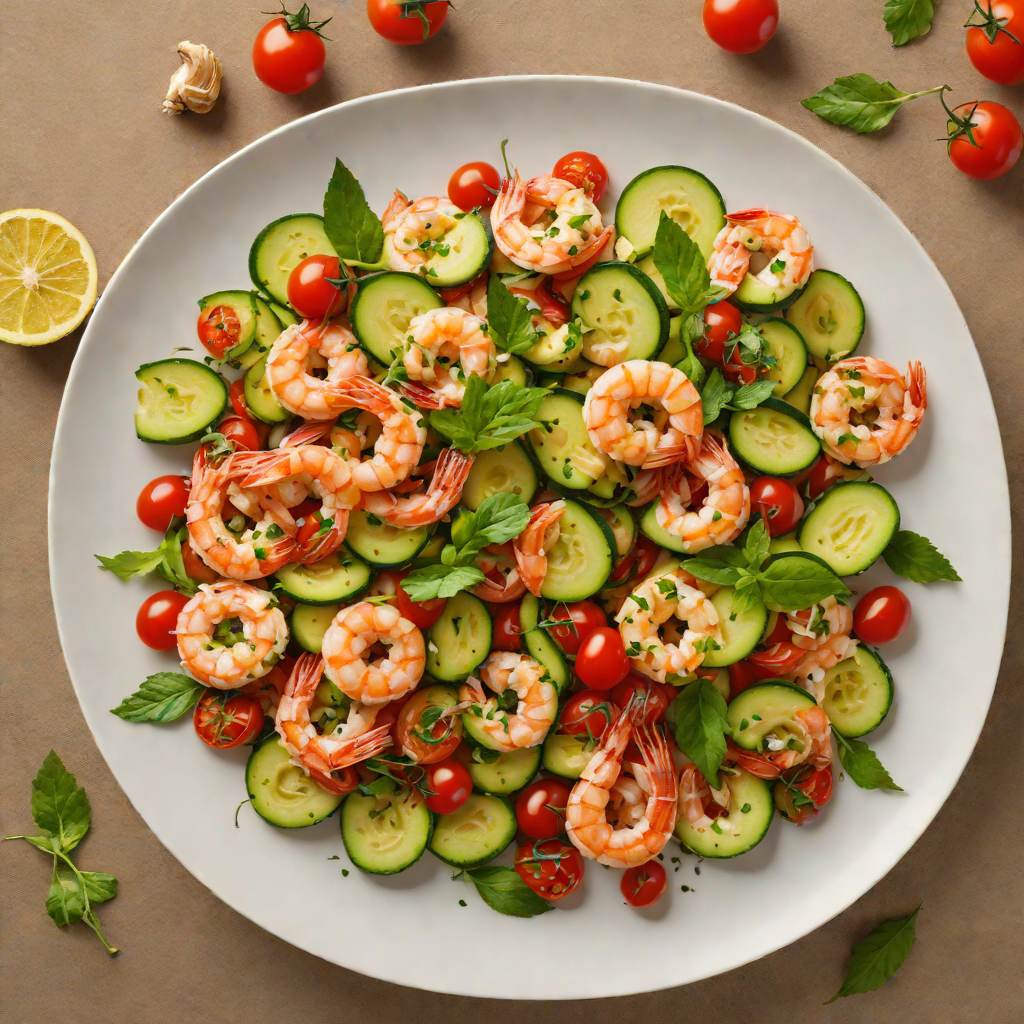 Stir-Fried Shrimp with Garlic, Zucchini, and Cherry Tomatoes