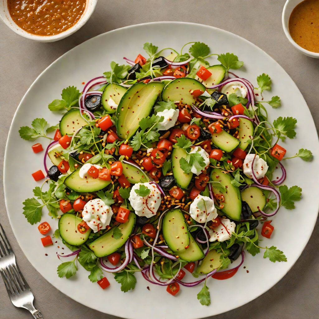 Charred Nopales Salad with Quesillo and Chile de Árbol Dressing