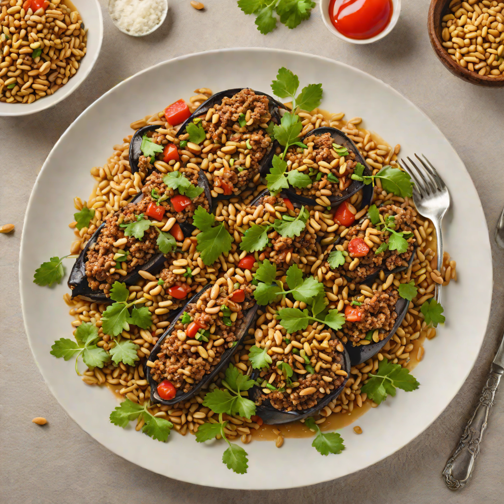 Iraqi-Inspired Stuffed Eggplant with Spiced Ground Beef and Pine Nuts