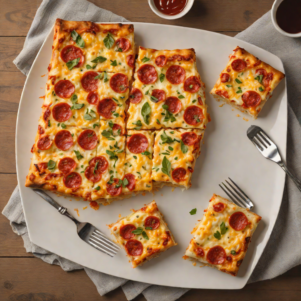 Detroit-Style Baked Cheddar and Pepperoni Square Pizza
