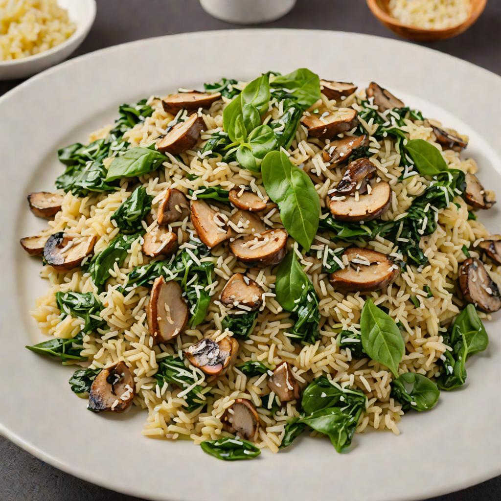 Sautéed Spinach and Mushroom Risotto with Parmesan