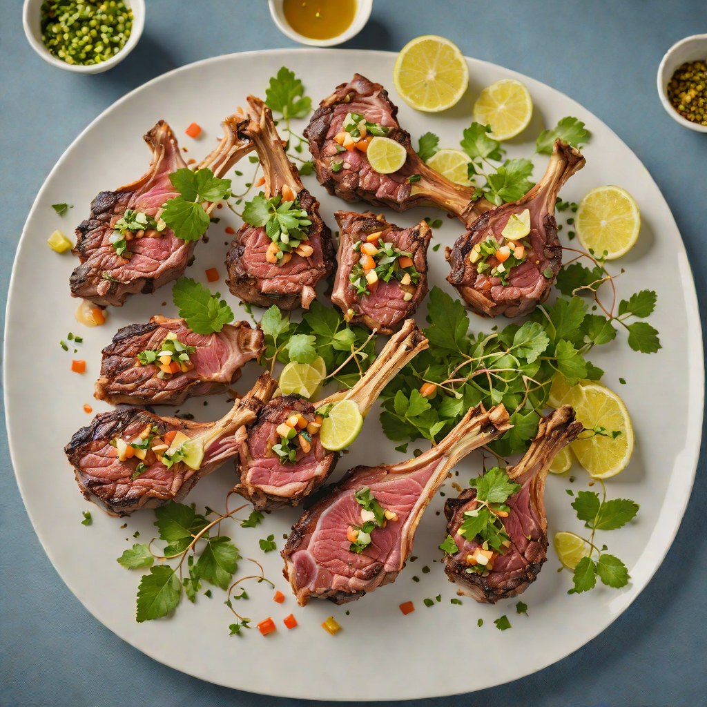 Eucalyptus-Smoked Lamb Chops with Finger Lime Salsa