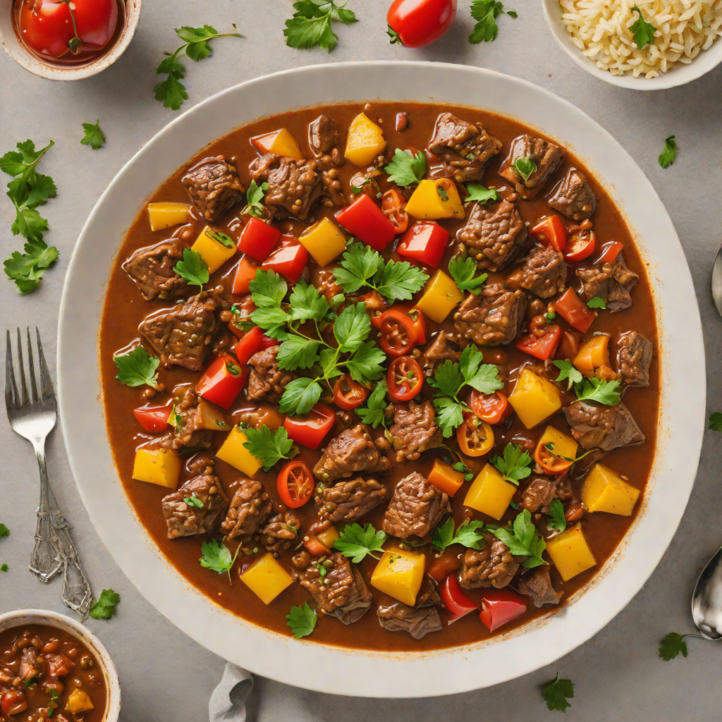 Slow Cooker Nigerian-Style Beef Stew with Tomatoes and Peppers