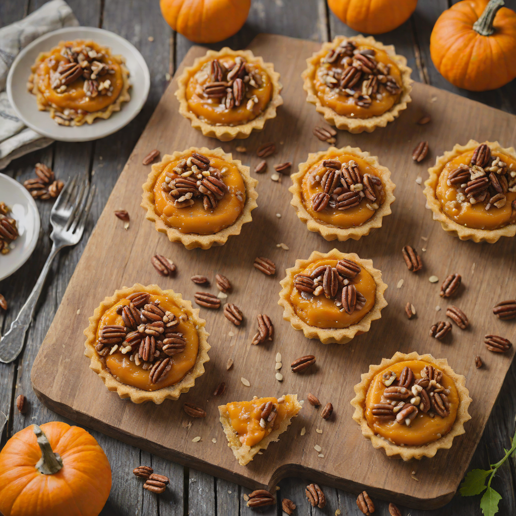 Mini Pumpkin Spice Tarts with Maple Pecan Topping