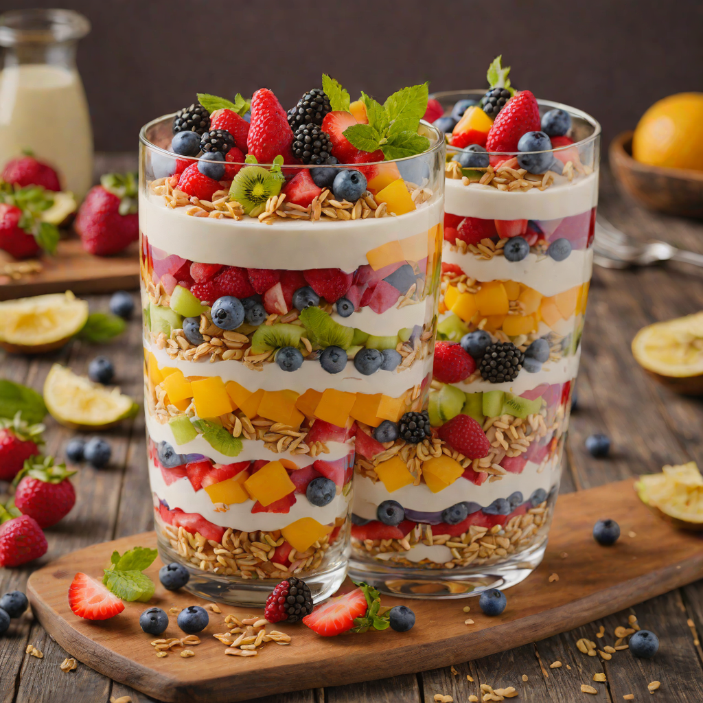 Layered Rainbow Fruit Parfait