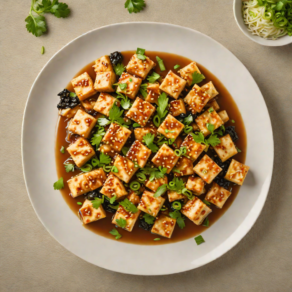 Stir-Fried Tofu with Hidden Ginger and Scallion Sauce